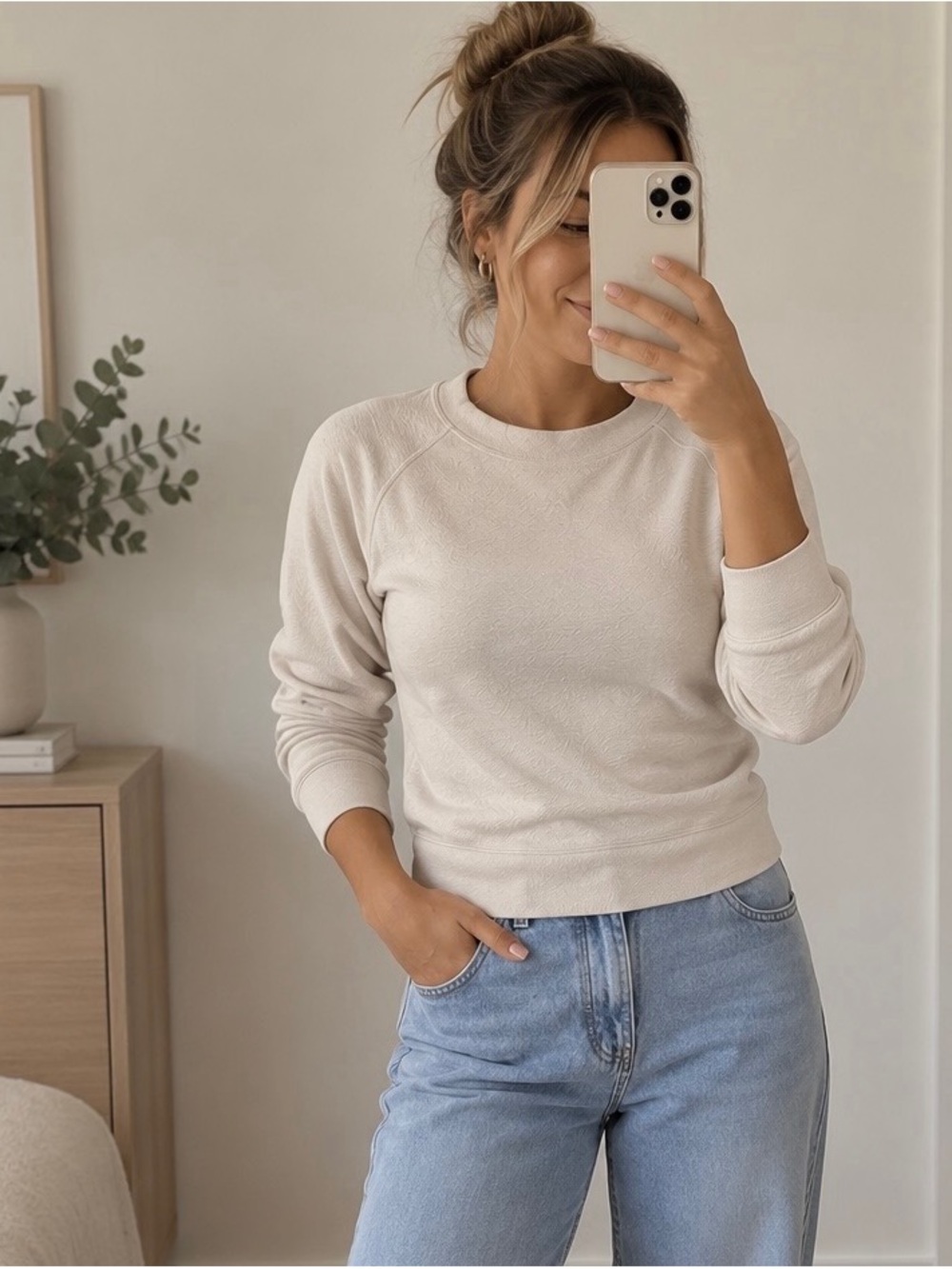 ZYIA Cream Crewneck Sweater